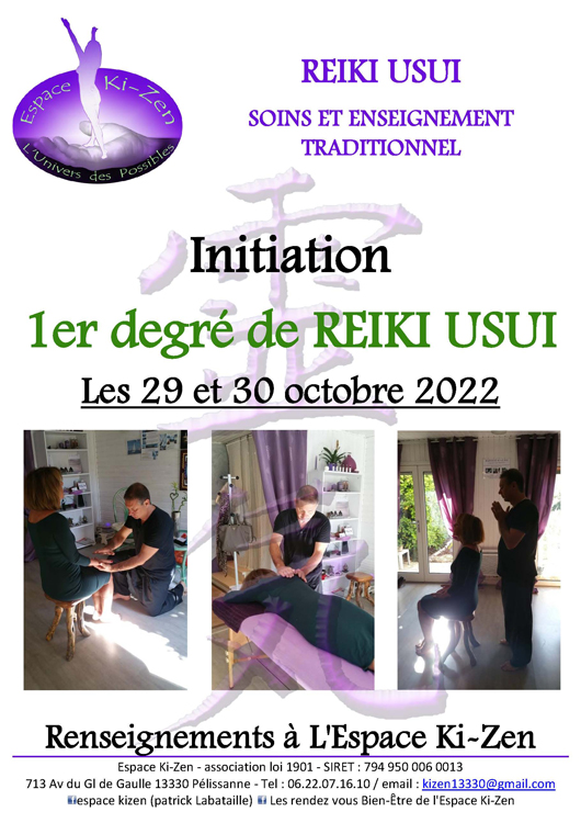 enseignement 1er degré Reiki Usui Aix en provence Salon de provence Lambesc Avignon paca bouches du rhône